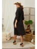 Lin Passion Leinen-Kleid in Schwarz
