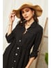 Lin Passion Leinen-Kleid in Schwarz