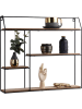 Lifa Living Wandregal "Valencia" in Schwarz/ Natur - (B)58 x (H)52 cm