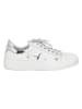 Patrizia Pepe Leren sneakers zilverkleurig/wit