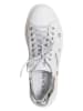 Patrizia Pepe Leren sneakers zilverkleurig/wit