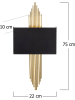 Opviq Wandlamp "616" zwart/goudkleurig - (B)22 x (H)75 cm