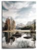 Orangewallz Kunstdruk op canvas "Mountain Lake Botanic Touch" - (B)50 x (H)70 cm
