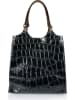 ORE10 Leder-Shopper "Prince" in Schwarz - (B)32 x (H)35 x (T)13 cm