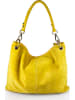 ORE10 Leren schoudertas "Queen" geel - (B)39 x (H)34 x (D)4 cm