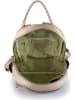 ORE10 Leren rugzak "Panda" beige - (B)25 x (H)30 x (D)17 cm