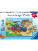 Ravensburger 2x12tlg. Puzzle "Baustelle und Bauernhof" - ab 3 Jahren