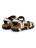 Travelin` Skórzane sandały "Helsem" w kolorze kremowym
