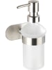 Wenko Zeepdispenser zilverkleurig/transparant - (B)10 x (H)16,5 x (D)10,5 cm