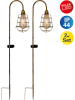 näve 2er-Set: LED-Solar-Gartenstecker in Messing - (B)10,5 x (H)76,5 cm