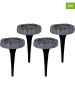 näve 4er-Set: LED-Solar-Gartenstecker in Grau - (H)12,5 cm