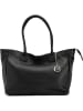 Mia Tomazzi Leder-Schultertasche "Zuara" in Schwarz - (B)35 x (H)27 x (T)16 cm