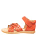 POM POM Leder-Sandalen in Koralle