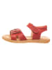 POM POM Leder-Sandalen in Rot