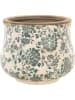 Clayre & Eef Blumentopf in Beige/ Grün - (H)17 x Ø 21 cm