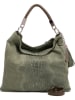 Anna Morellini Leder-Schultertasche "Alessandra" in Khaki - (B)38 x (H)36 x (T)14 cm