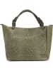 Anna Morellini Skórzany shopper bag "Solana" w kolorze zielonym - 42 x 30 x 20 cm