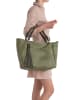 Anna Morellini Leder-Shopper "Solana" in Grün - (B)42 x (H)30 x (T)20 cm