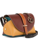 Lia Biassoni Leder-Umhängetasche "Gerace" in Braun - (B)17 x (H)12 x (T)8 cm