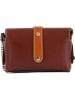Lia Biassoni Leder-Umhängetasche "Gerace" in Braun - (B)17 x (H)12 x (T)8 cm