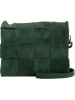 Mia Tomazzi Leder-Umhängetasche "Empoli" in Dunkelgrün - (B)23 x (H)17 x (T)5 cm