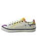 Goby Skórzane sneakersy w kolorze białym ze wzorem