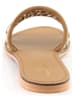 Manoukian shoes Leren slippers "Sabra" lichtbruin/zilverkleurig