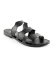 Manoukian shoes Skórzane klapki "Teri" w kolorze czarnym