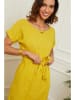 Le Monde du Lin Kleid "Lydia" in Senf