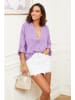 Le Monde du Lin Linnen blouse "Barcelona" paars