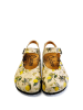 Calceo Halbsandalen in Creme/ Bunt