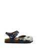 Calceo Enkelsandalen donkerblauw/meerkleurig