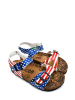 Calceo Sandalen blauw/rood/wit