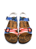 Calceo Sandalen blauw/rood/wit