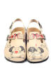 Calceo Halbsandalen in Beige/ Bunt