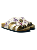 Calceo Pantoletten in Creme/ Bunt