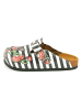 Calceo Clogs in Weiß/ Schwarz/ Bunt