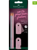 Faber-Castell 4-delige set: potloden "Sparkle" lichtroze/grijs