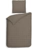 Heckett Lane Satin-Bettwäsche-Set "Diamante" in Braun/ Grau