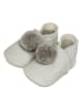 Lait et Miel Lammleder-Krabbelschuhe "Pompons" in Grau