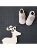Lait et Miel Lammleder-Krabbelschuhe "Pompons" in Grau