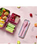 Monbento 4tlg. Set: Besteck in Rosa/ Hellgrau