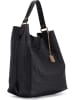 Anna Morellini Leder-Schultertasche "Sebastiana" in Schwarz - (B)38 x (H)36 x (T)14 cm