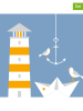 ppd 2-delige set: servetten "Beach Lighthouse" blauw - 2x 20 stuks