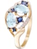 DIAMOND & CO Gold-Ring "Rêve Bleu" mit Diamanten und Edelsteinen
