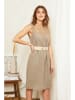 Rodier Lin Leinen-Kleid in Taupe