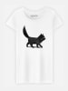 WOOOP Shirt "Creeping Cat" in Weiß