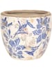 Clayre & Eef Blumentopf in Blau/ Beige - (H)17 x Ø 18 cm