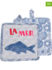Overbeck and Friends 2er-Set: Topflappen "La Mer" in Blau - (L)20 x (B)20 cm