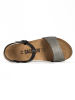 BACKSUN Sandały "Calabria" w kolorze srebrno-czarnym na koturnie